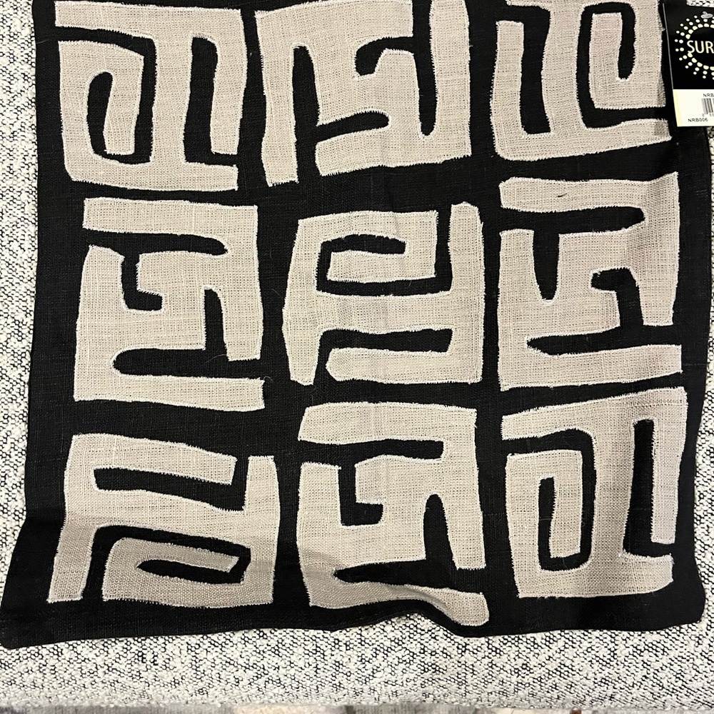 Black and Beige Geometric cushion covers